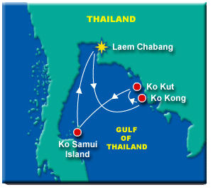 Ko Kut / Ko Samui Cruise Map.