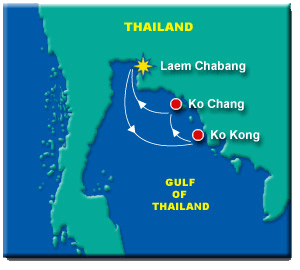 Ko Chang (Ko Lao Ya) Cruise Map.